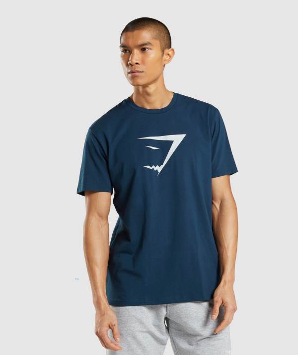 Panske Tricka Gymshark Sharkhead Infill Námornícka Modrá | QS6284159